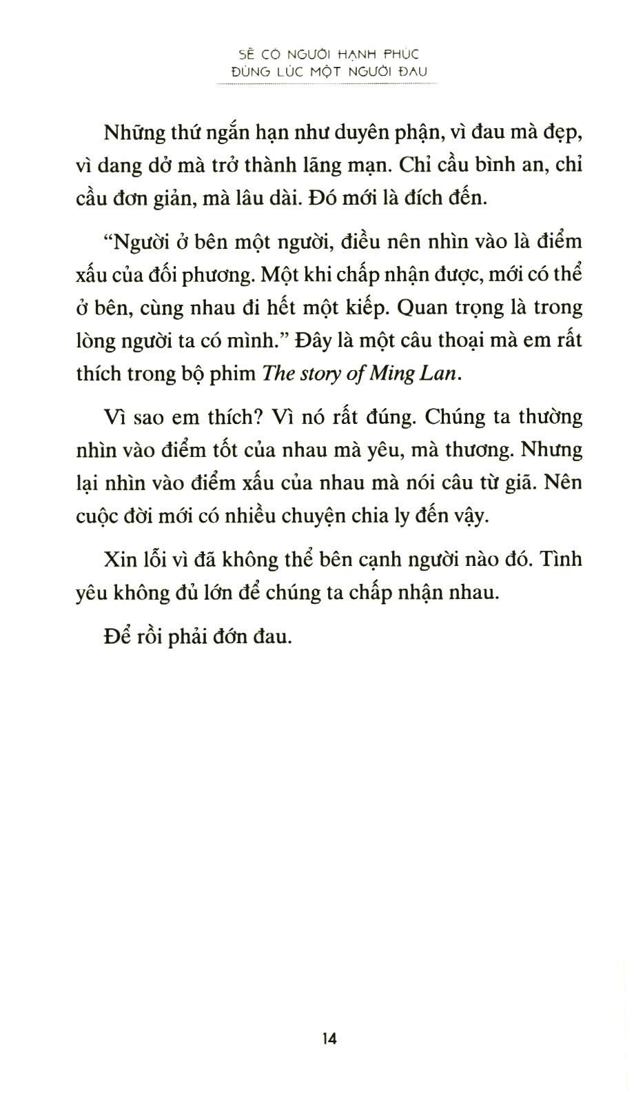 Sẽ Có Người Hạnh Phúc Đúng Lúc Một Người Đau