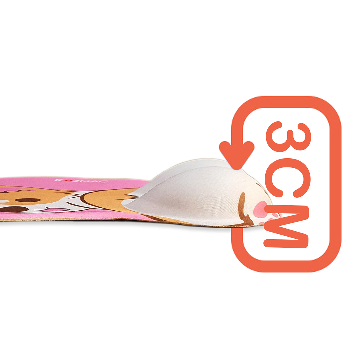 Lót Chuột Có Đệm Tay KOJMAC PKA312 MOUSE PAD SILICONE GAMING 3D ANIME CUTE Mông Cún Corgi Dễ Thương - Hàng Chính Hãng