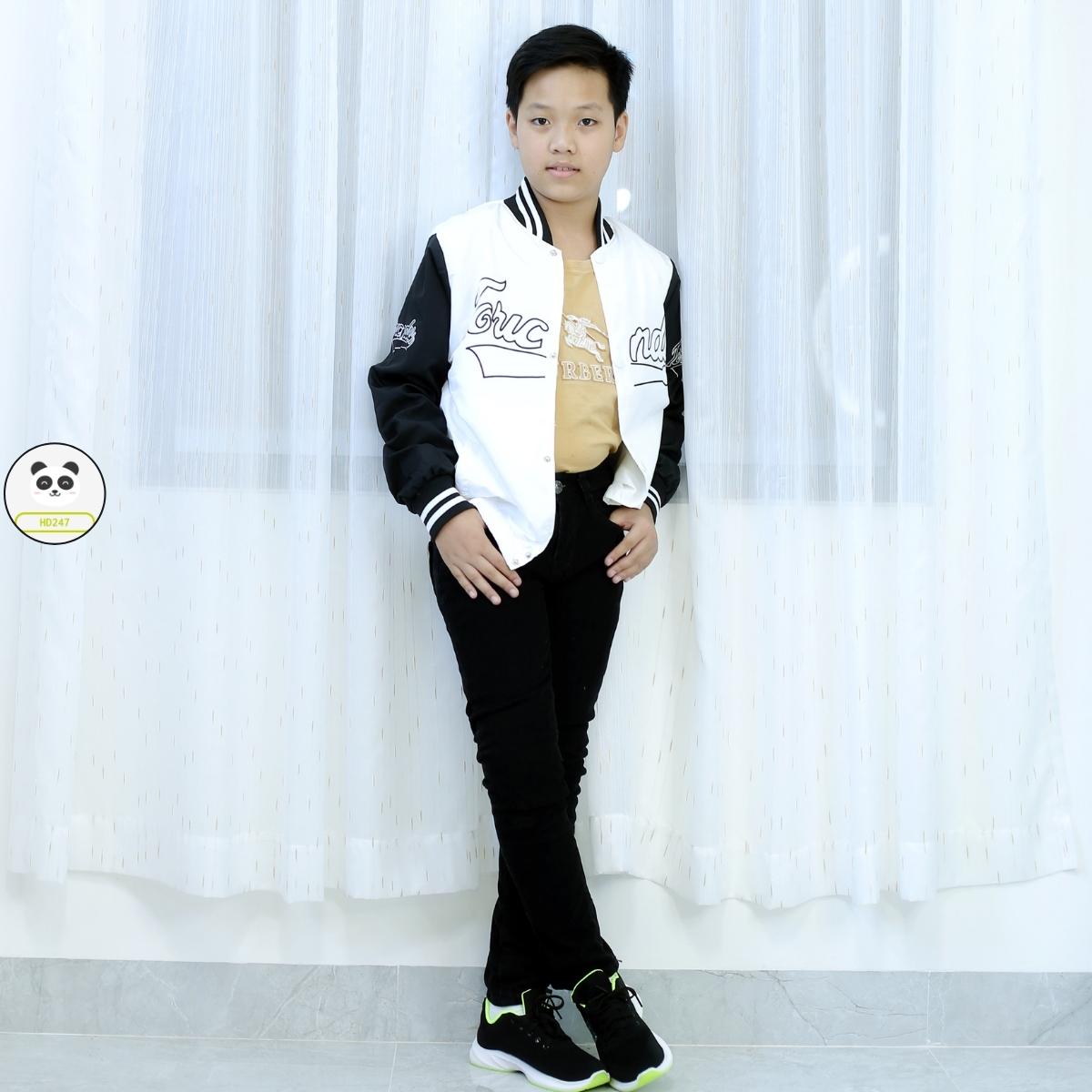 Áo khoác cho bé trai bé gái size đại dù 2 lớp in hình cá tính 0318 T