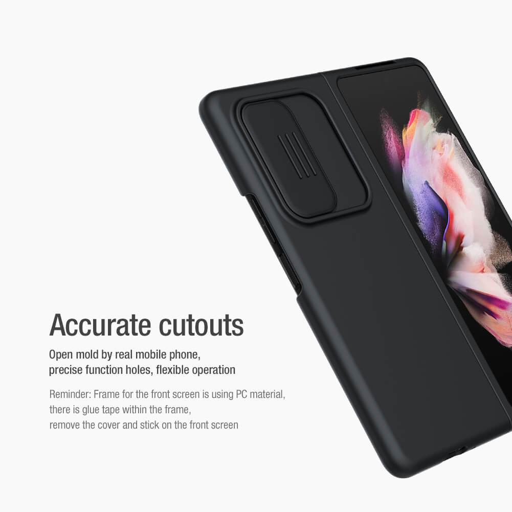 Ốp lưng chống sốc silicon cho Samsung Galaxy Z Fold 3 bảo vệ Camera hiệu Nillkin Camshield Silky Silicon Case (chống sốc cực tốt, chất liệu cao cấp, có khung và nắp đậy bảo vệ Camera) - hàng nhập khẩu 