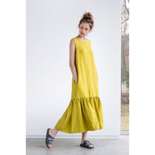 Đầm Linen đuôi cá dáng dài
