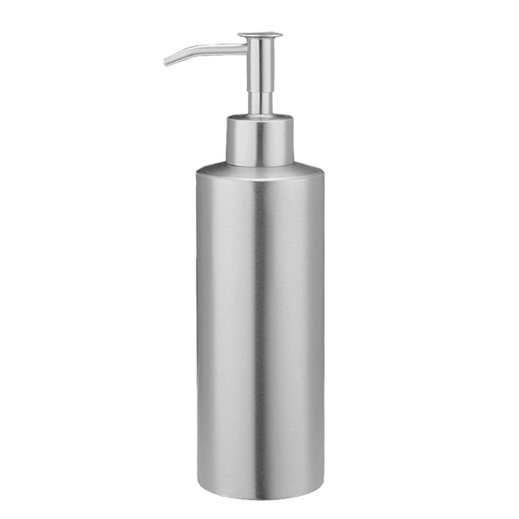 Silver Countertop Soap Dispensers Lotion Bottle with Rust Proof Stainless Steel Pump, Lotion/Soap Dispenser for Kitchen or Bathroom