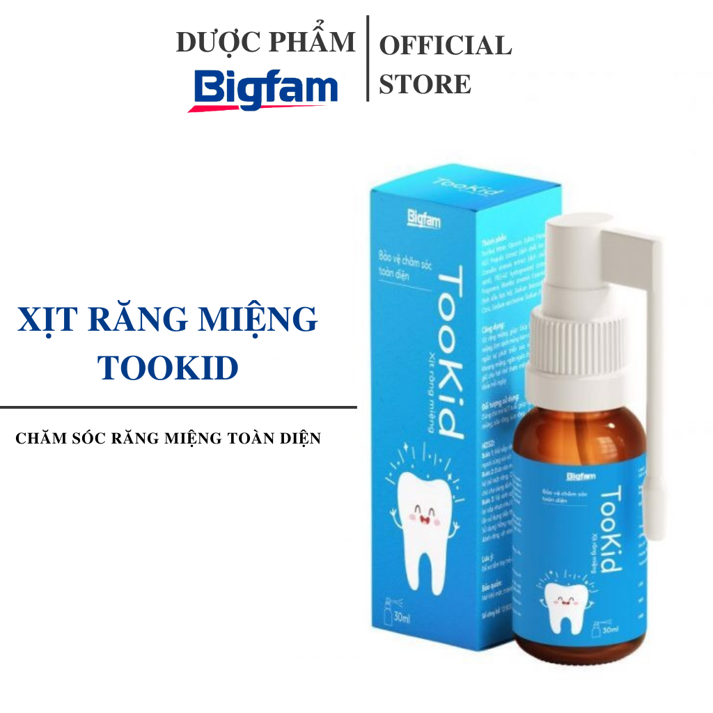 Xịt răng miệng răng miệng cho bé Tookid Bigfam 30ml