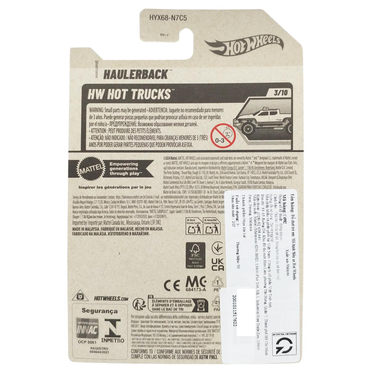 Siêu Xe Hot Wheels C4982 - 42/250 - Haulerback (Mẫu Màu Giao Ngẫu Nhiên)