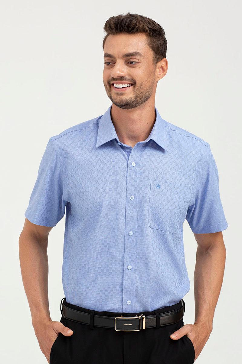 Áo sơ mi nam tay ngắn WS22SS21P-SDBB - BLUE, BLUE
