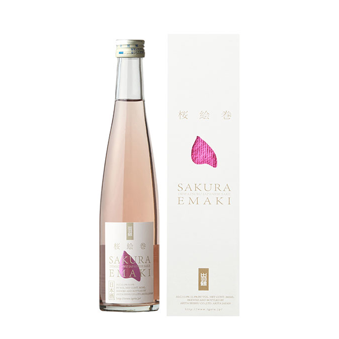 Chai Rượu Sake Dewatsuru Sakura Emaki 360ml