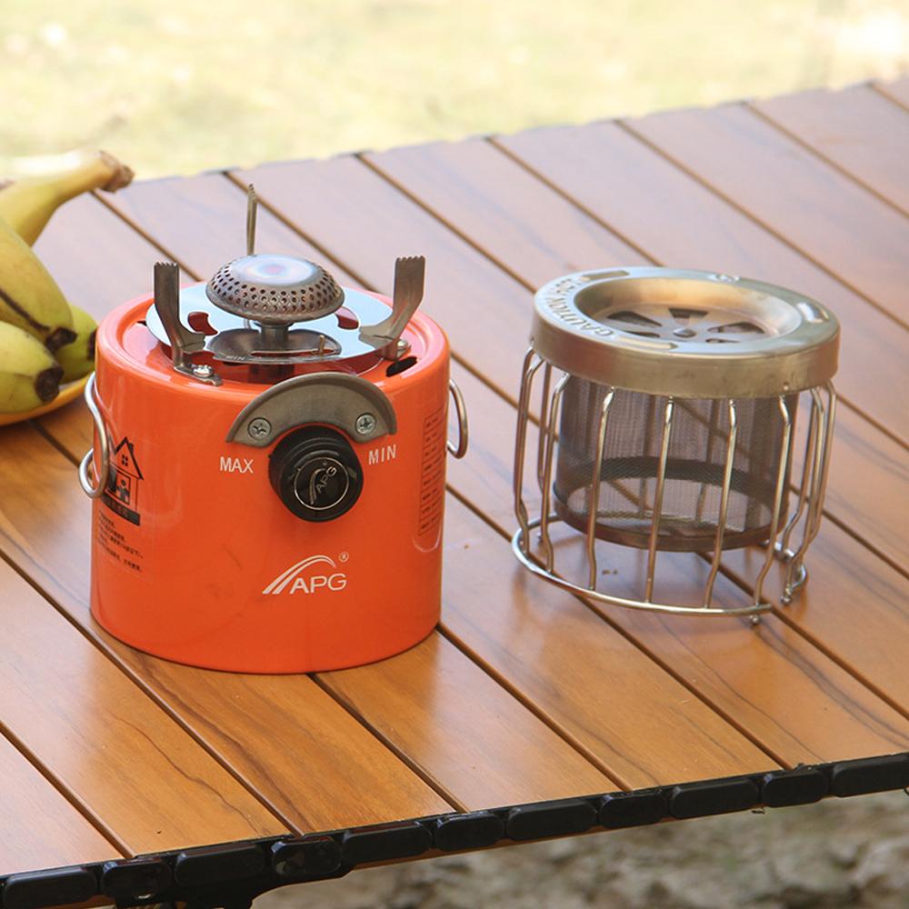 APG Outdoor Multifunctional Camping Furnace Mini 2 In 1 Stoves Portable Picnic Barbecue Stoves High Power Outdoor Cooking Detachable Furnace Warmer