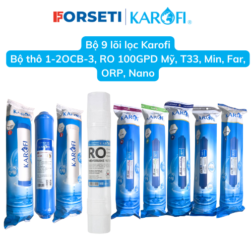 Combo 9 lõi lọc Karofi hàng chính hãng dành cho máy lọc nước Karofi N-e119/A, N-e119/U