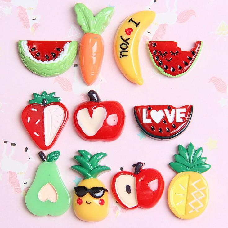 HN * Charm mô hình hoa quả trang trí vỏ điện thoại, kẹp tóc, DIY
