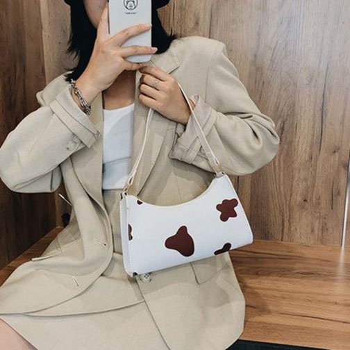 Túi xách nữ thời trang họa tiết bò sữa dễ thương đi chơi dạo phố TK0075