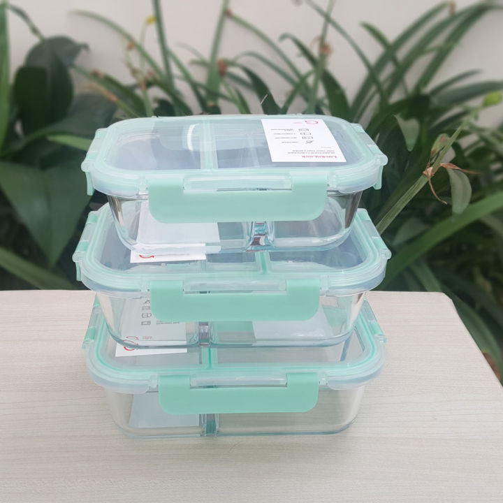 Hộp thủy tinh Lock&Lock 2 ngăn Glass Food Container 600ml, 860ml LLG456 - Hàng chính hãng