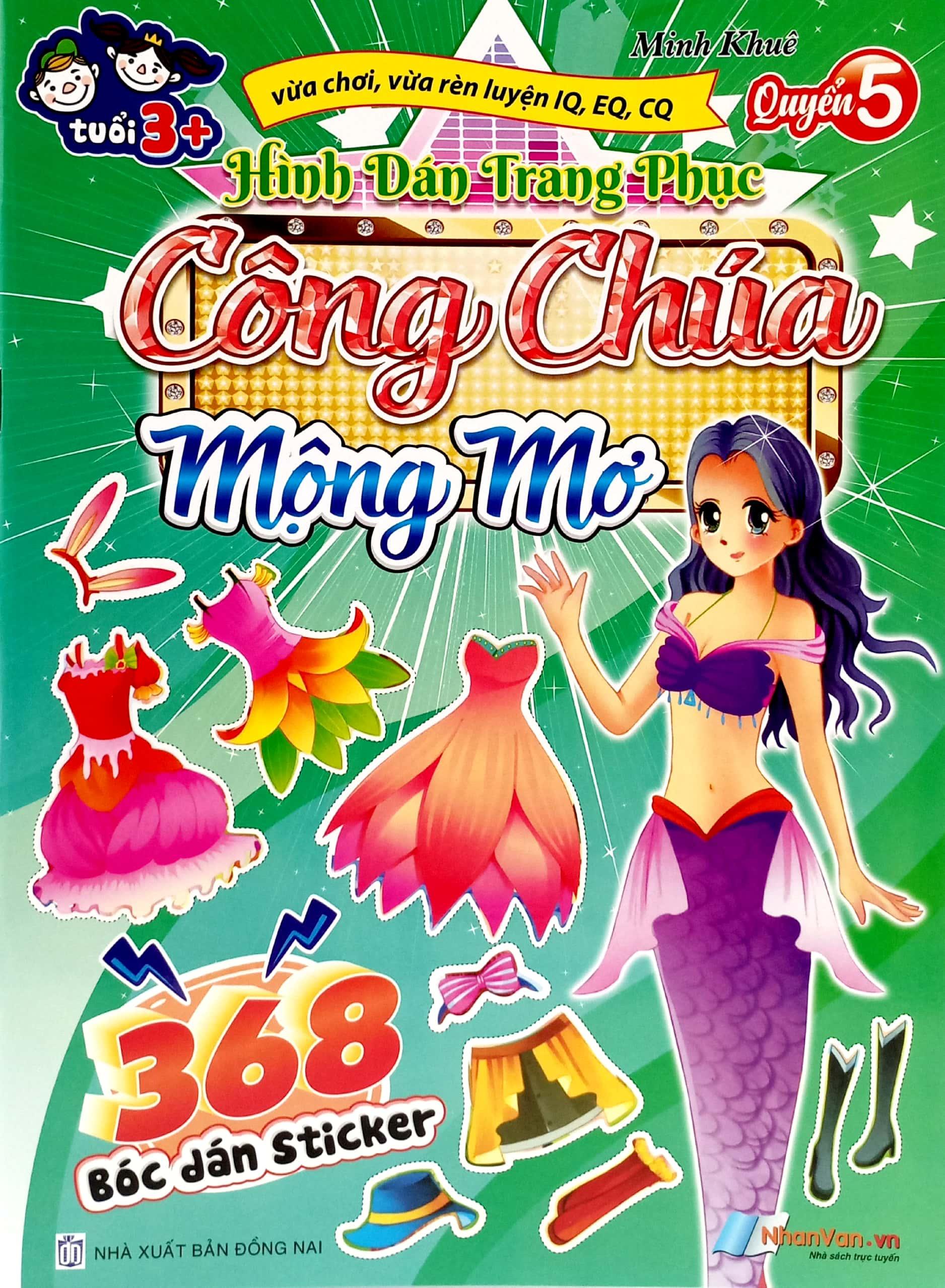 368 Bóc Dán Sticker - Hình Dán Trang Phục Công Chúa - Quyển 5 - Mộng Mơ