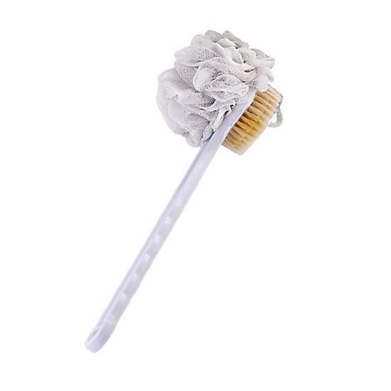 Cây bàn chải cọ chà lưng 2 đầu có bông tắm tiện lợi, Cây cọ lưng khi tắm tiện dụng 2 đầu mềm mại