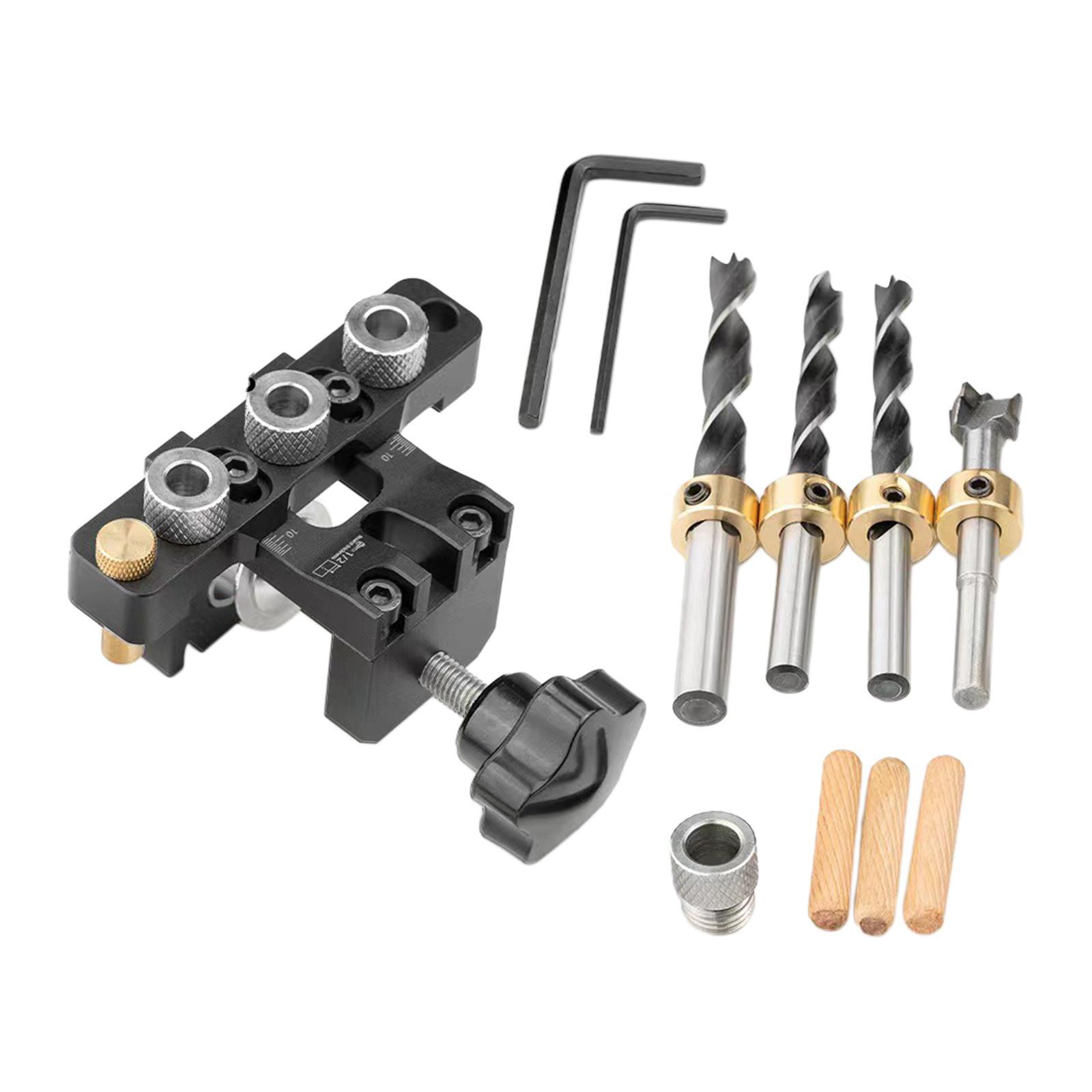 Positioning Puncher Woodworking Punching Tool 3 in 1 Woodworking Self Centering Dowel Drill Guide for Crafting Carpentry Tool