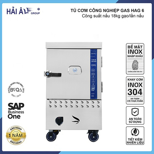 Tủ Nấu Cơm Công Nghiệp Hải Âu HAG 6 - Hàng Chính Hãng