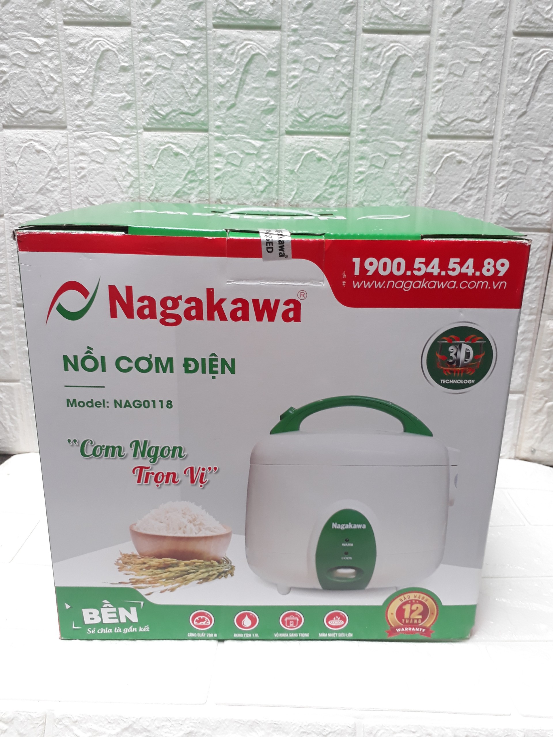 Nồi cơm điện 1.8 lít Nagakawa NAG0118 - Hàng chính hãng