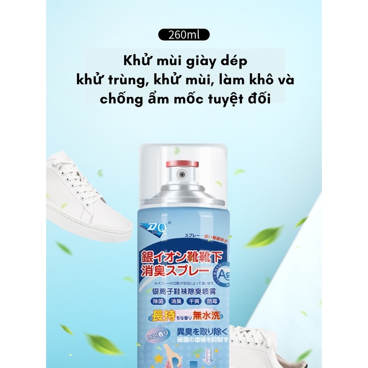 Chai xịt khử mùi giày dép, chiết xuất từ thực vật tự nhiên dễ dàng khử mùi hôi, diệt vi khuẩn, bảo vệ giày - Hàng chính hãng
