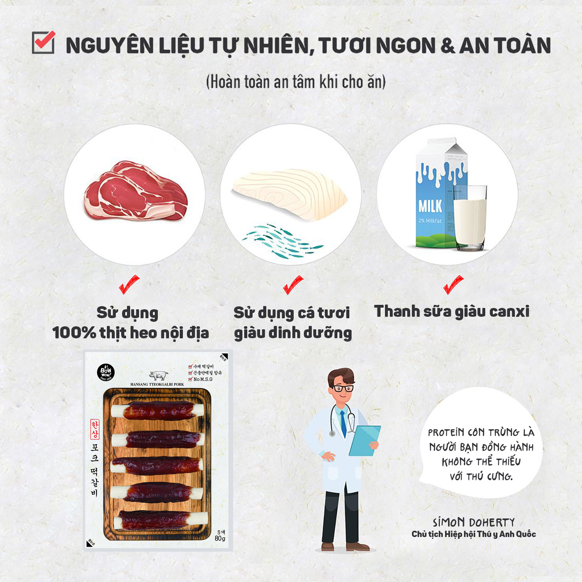 Thịt heo cuộn thanh sữa Bowwow | Giàu protein và canxi | Chăm sóc răng, nướu | Luyện nhai