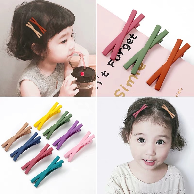 Set 5 Kẹp Tóc Nơ, Kẹp Tóc Chữ X Sắc Màu Ngọt Ngào KT22