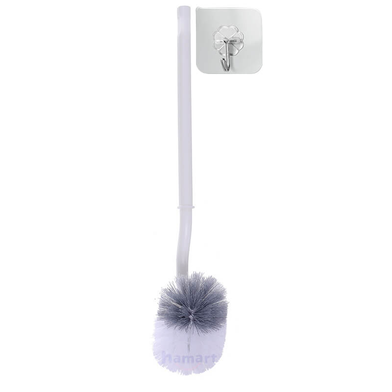 Chổi Cọ Bồn Cầu Nhà Vệ Sinh Đầu Chữ S Cong Kèm Móc Treo Chà Sạch Khe Hẹp WC Cao Cấp