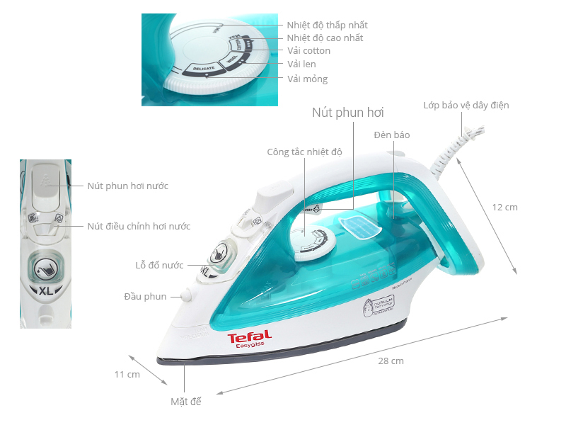 Bàn là hơi nước Tefal SV6110E0 Hàng chính hãng Là Quần Áo Phẳng Đẹp