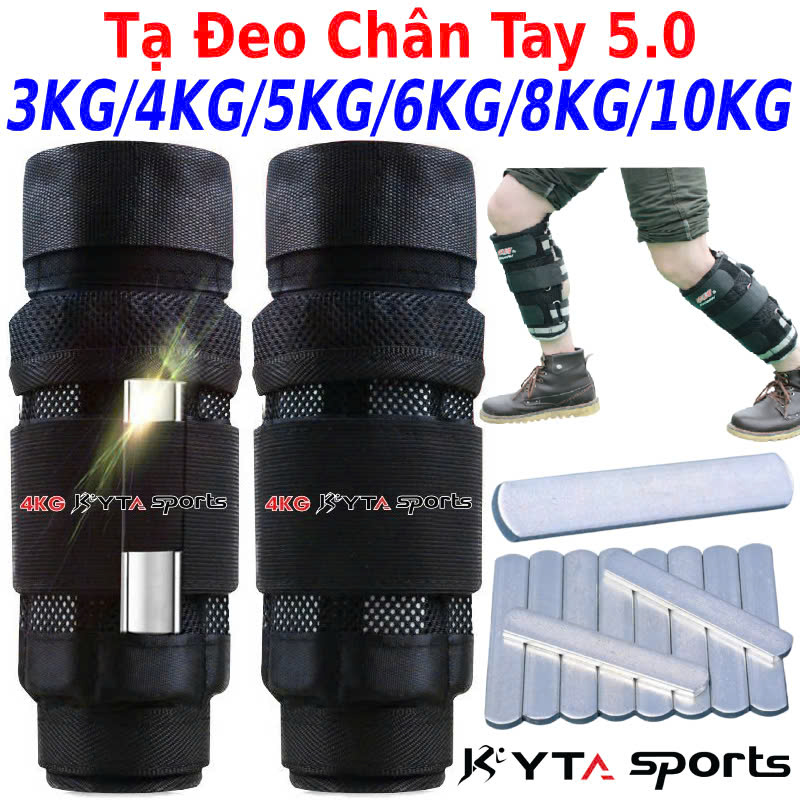 Tạ đeo chân tay, tạ cơ thể, áo tạ thể lực thể thao cao cấp phiên bản 5.0 10KG8KG6KG5KG4KG3KGĐôi chính hãng Kyta Sport, hỗ trợ tập luyện, giảm mỡ tăng cơ, phát triển chiều cao, sức bật và sức bền – Tạ Chân 4KGĐôi
