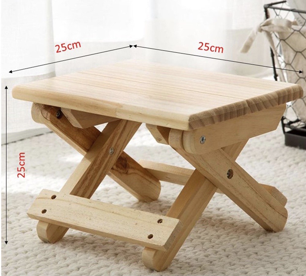 Ghế gỗ mini gấp gọn chất liệu gỗ thông cao cấp sử dụng đi picnic, dã ngoại, du lịch tiện lợi