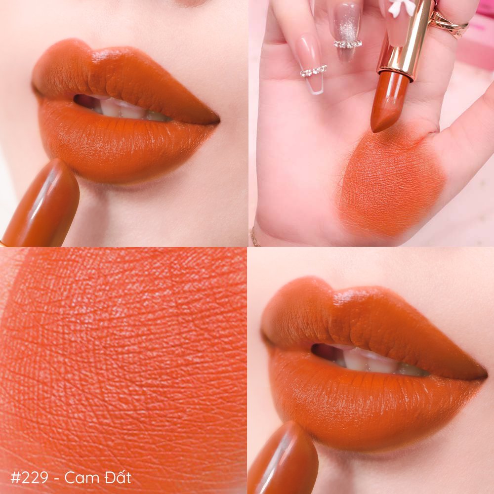 Son Lì Anh Thảo Cam Nâu Đất GUO - True Matte Lipstick 5gr