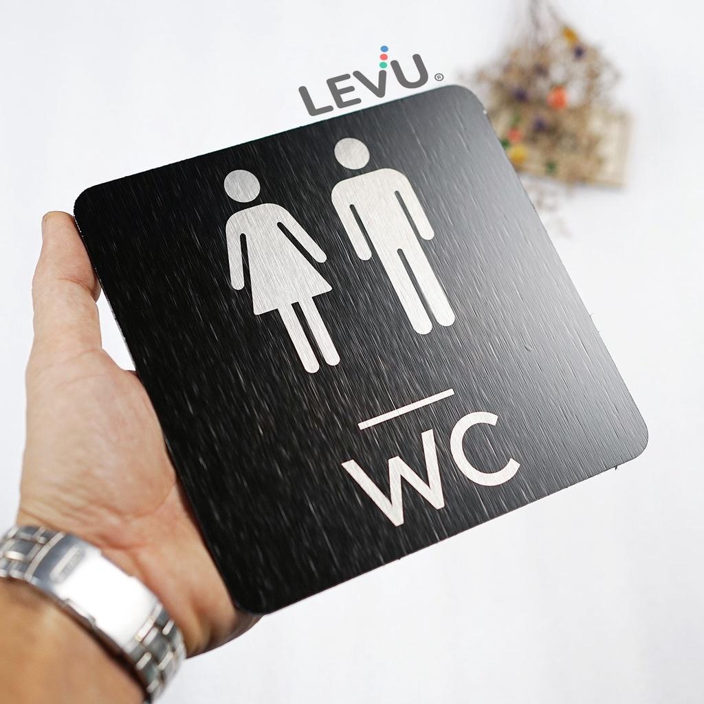 Bảng nhôm alu cao cấp dán tường WC - Toilet - Restroom - Men - Women khắc laser siêu nét LEVU ALUDTL