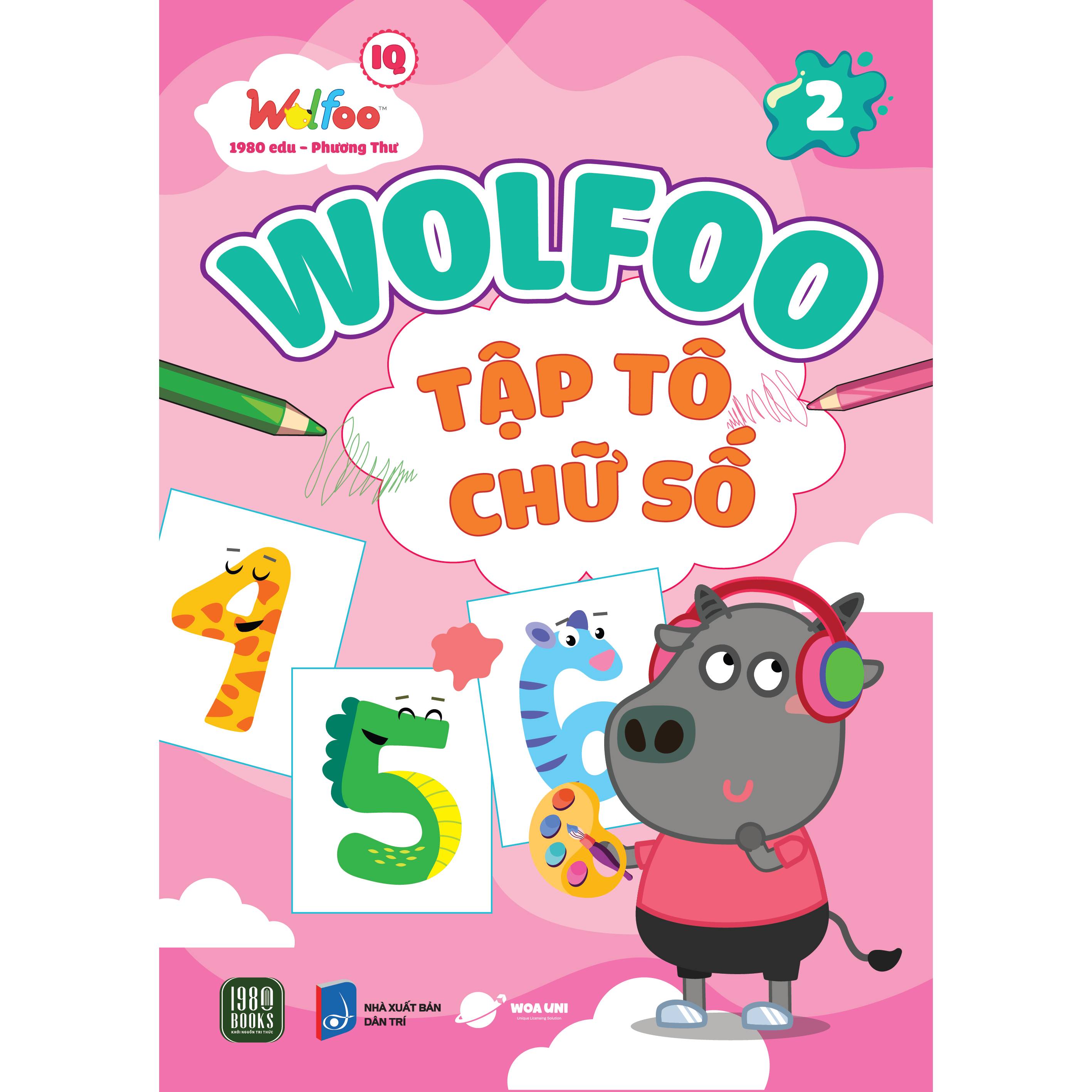 WOLFOO Combo 6 Tập Tô Chữ Cái và Chữ Số