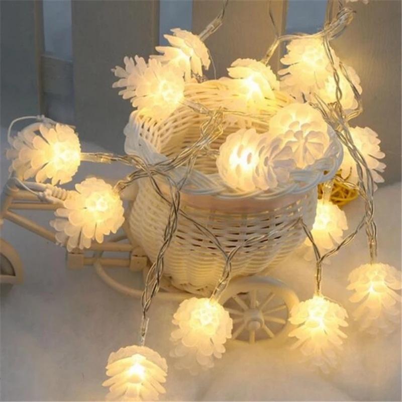Dây Đèn Led 10 / 20 Bóng Hình Quả Thông Trang Trí Giáng Sinh