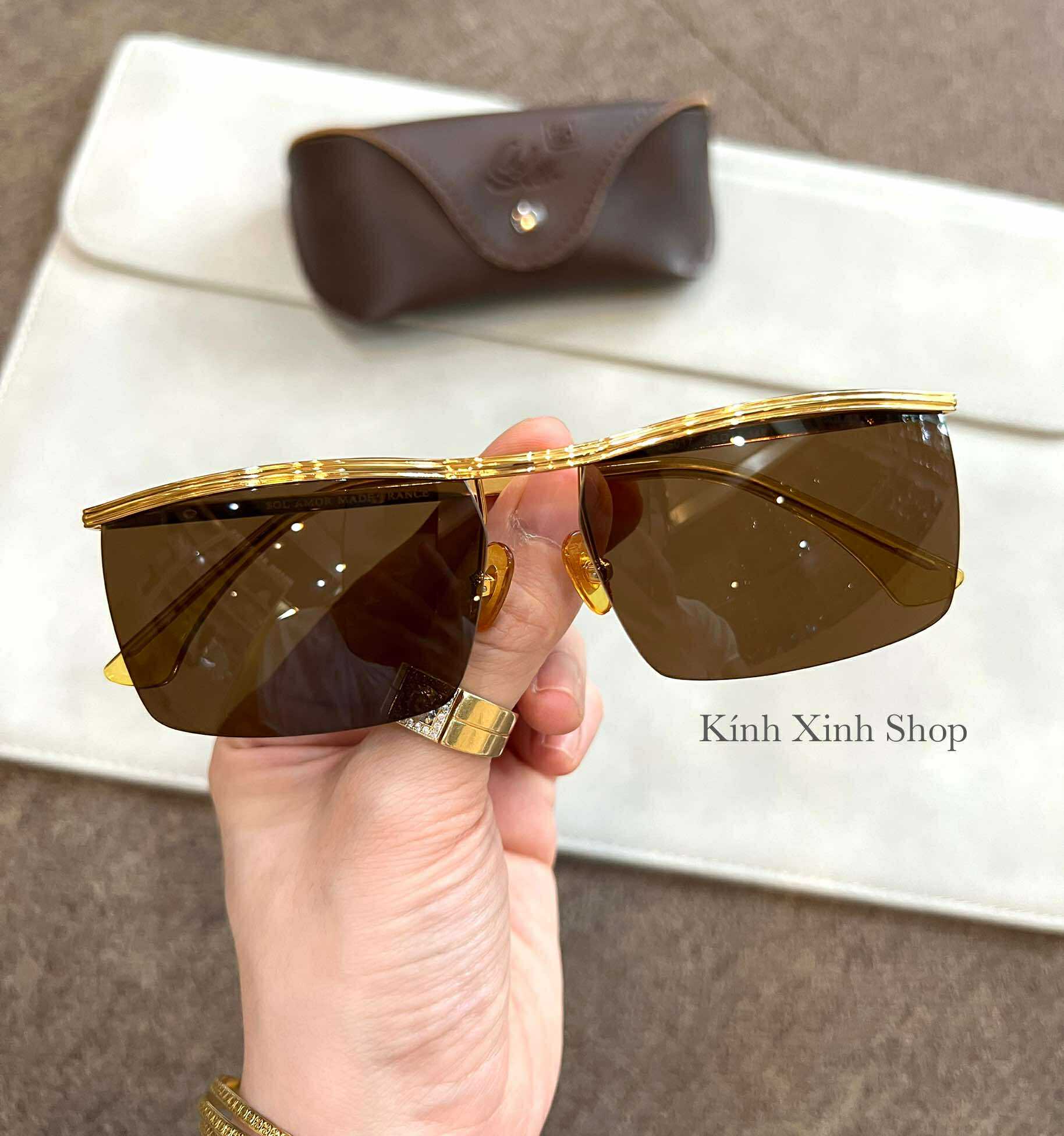 Kính râm Amor ve vàng càng nhỏ gọng mạ vàng 14K 1/25 - Đẳng cấp phái mạnh