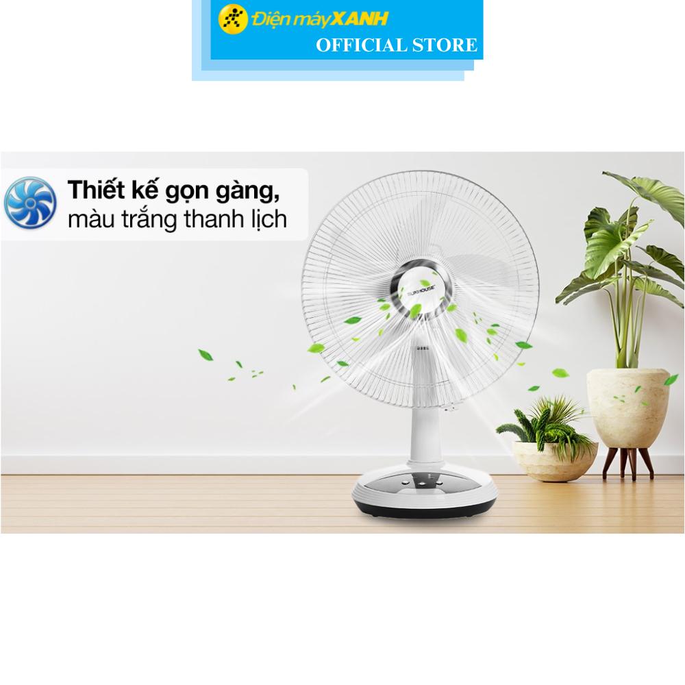 Quạt sạc điện Sunhouse 5 cánh SHD7223 24W - Hàng Chính Hãng