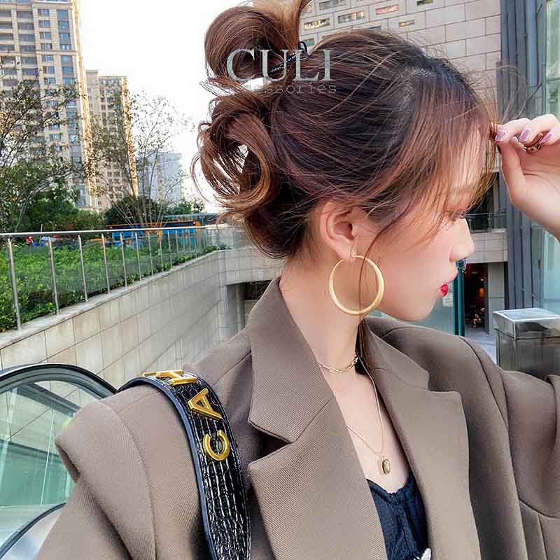 Khuyên tai tròn lớn phong cách steampunk HT687 - Culi accessories