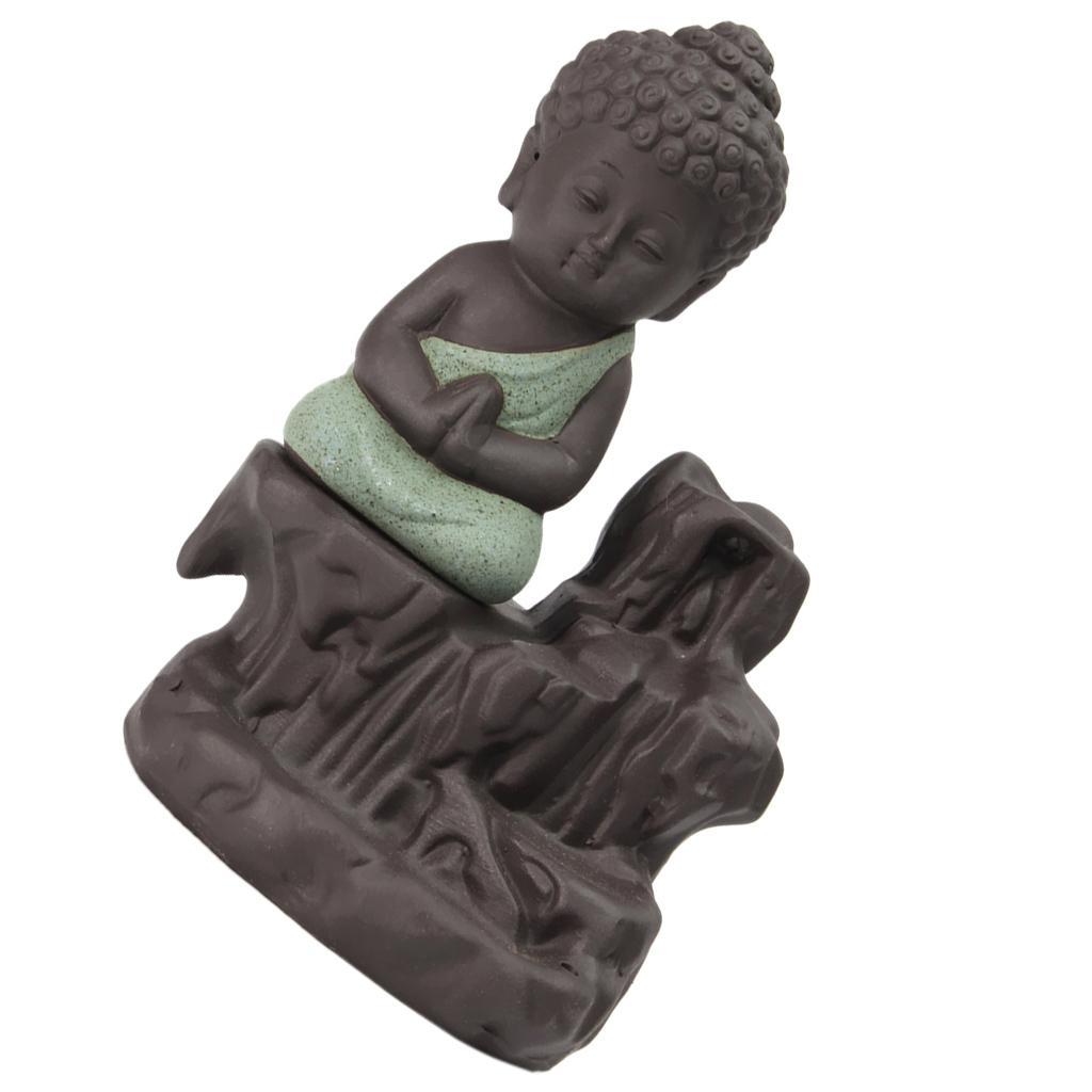 Little Monk Incense Burner Smoke Backflow Censer +70pcs Mix Incense Cone