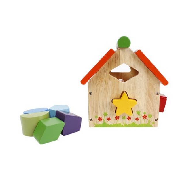 Đồ chơi thả hình khối - Nhà thả 12 khối, Đồ chơi gỗ Winwintoys