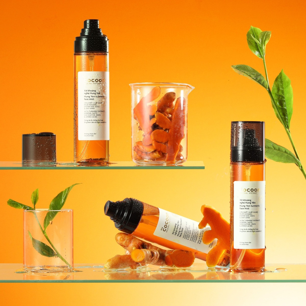 Xịt khoáng nghệ Hưng Yên Cocoon 130ml giúp sáng da và chống oxy hóa thuần chay