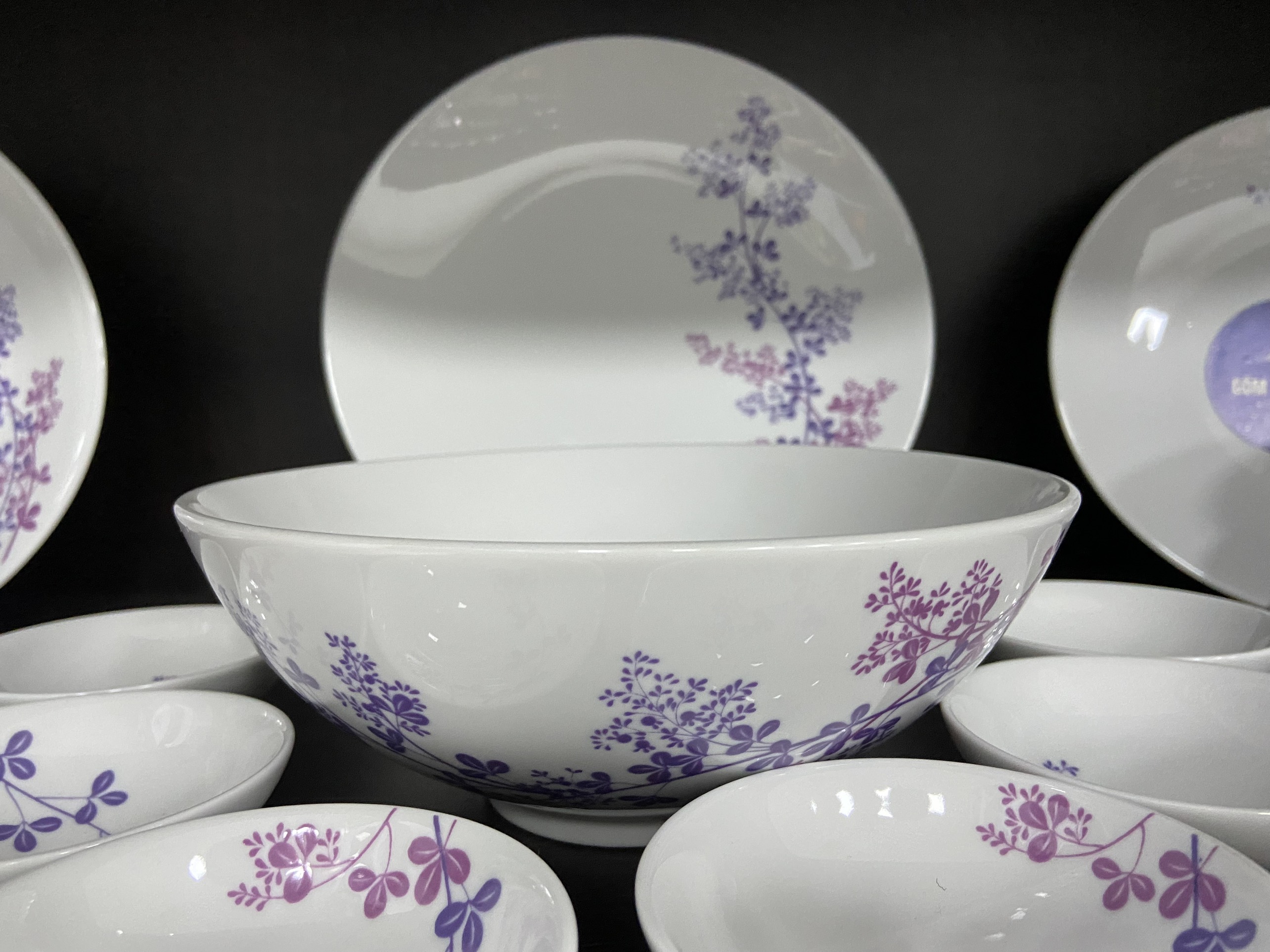 Bộ đồ ăn 09 sản phẩm - Daisy - Cỏ Tím - Gốm sứ cao cấp Minh Long - Làm quà tặng đối tác, tân gia, gia đình