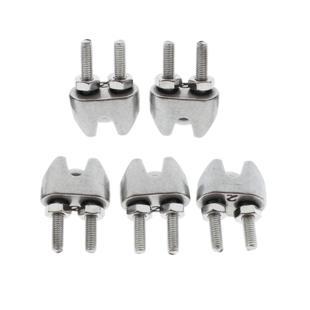 5pcs/lot 304 Stainless Steel Saddle Clamps Cable Wire Rope Clip Fasteners M3/M4/M5/M6 2mm/3mm/4mm/5mm/6mm/8mm