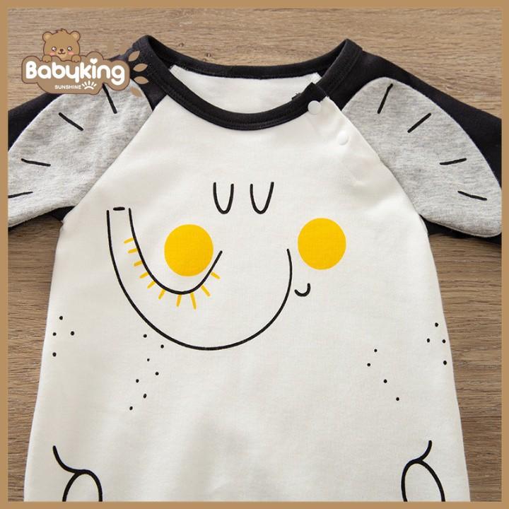 BodySuit,áo liền quần dễ thương dài tay kiểu con voi cho bé , cotton 100%,thương hiệu Aiueo Nhật Bản.