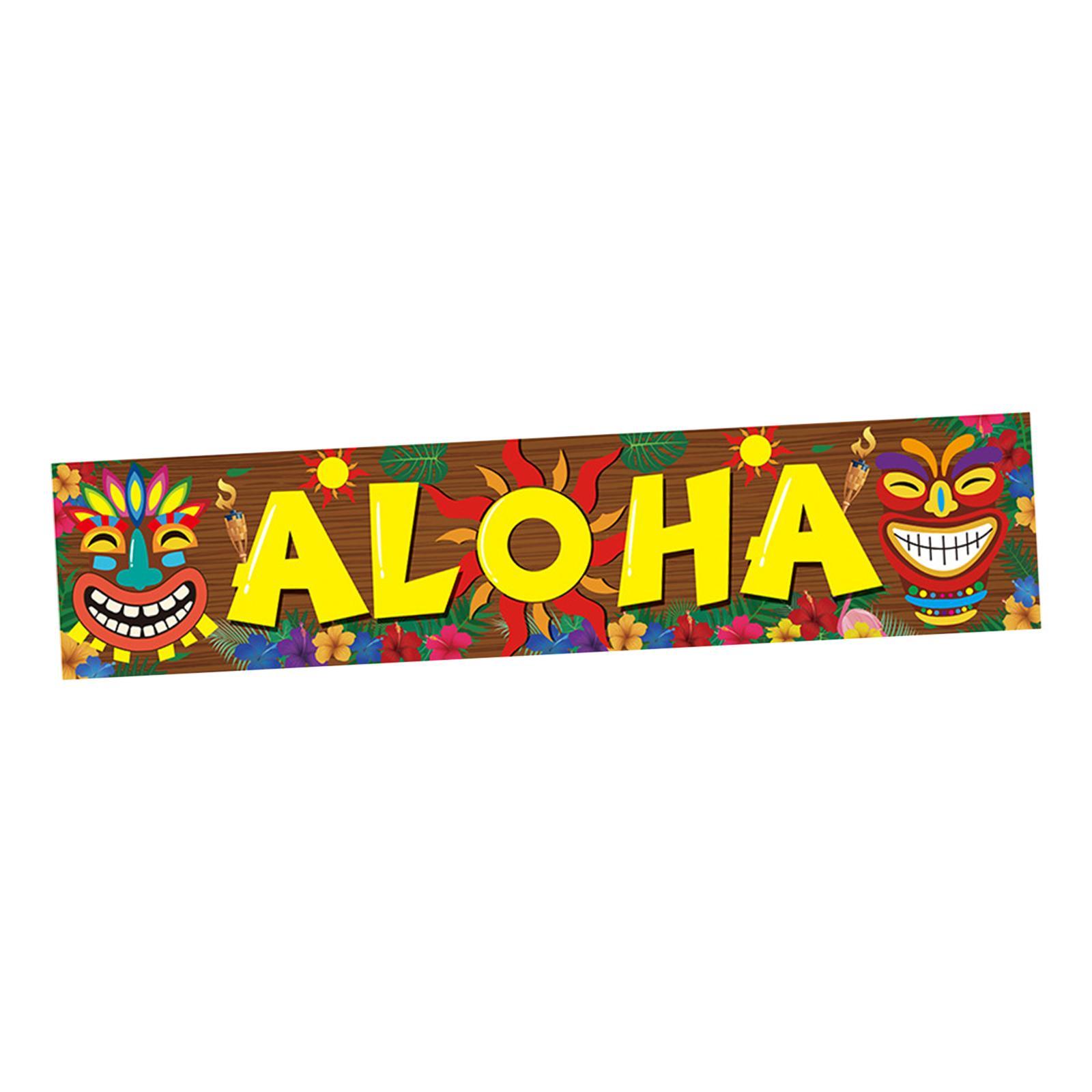 Happy Luau Party Decoration Aloha Tropical Door Porch Signs for Forest Party
