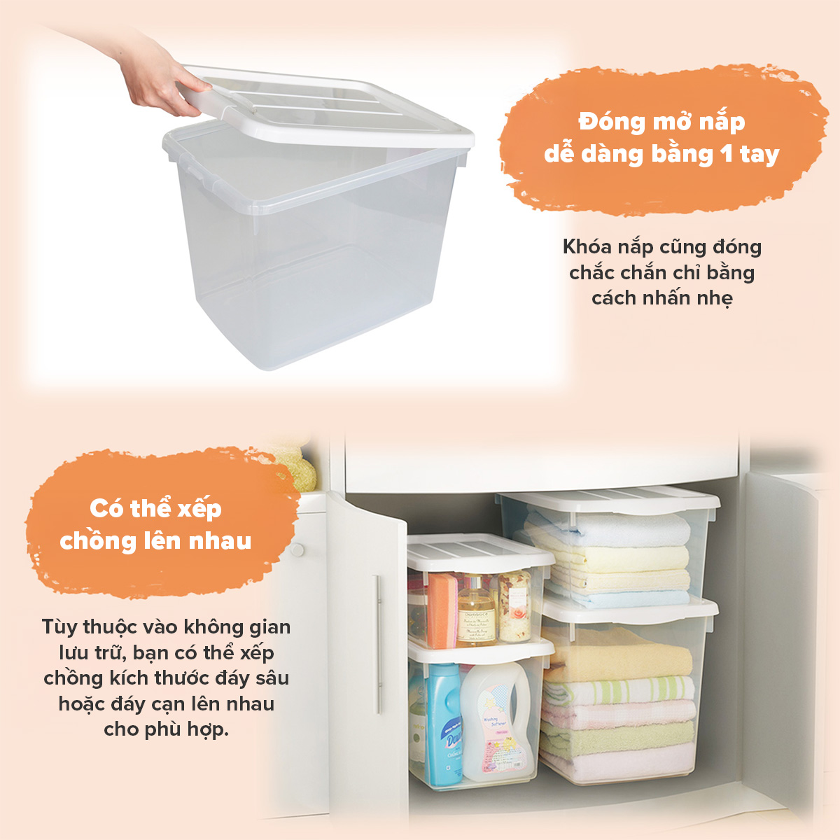 TENMA Hộp Nhựa Lưu Trữ Profix Case JAPAN QUALITY, Dung Tích 8L đến 40L, Có nắp, Dẻo Dai, Bền Chắc