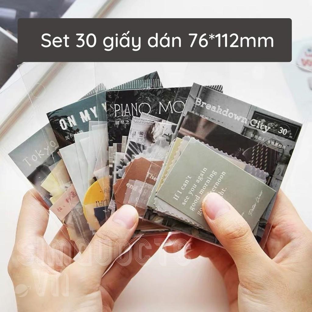 Set 30 nhãn dán sticker LOMO bìa cứng