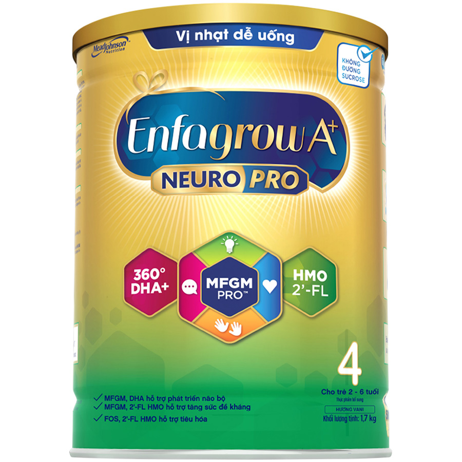 Sữa bột Enfagrow A+ NeuroPro 4 với 2’-FL HMO cho trẻ từ 2 – 6 tuổi – 1.7kg