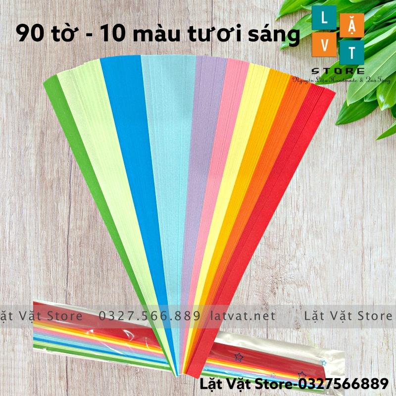 90 tờ giấy gấp sao đơn sắc, màu tuỳ chọn - Origami paper Star - Handmade - Điều ước