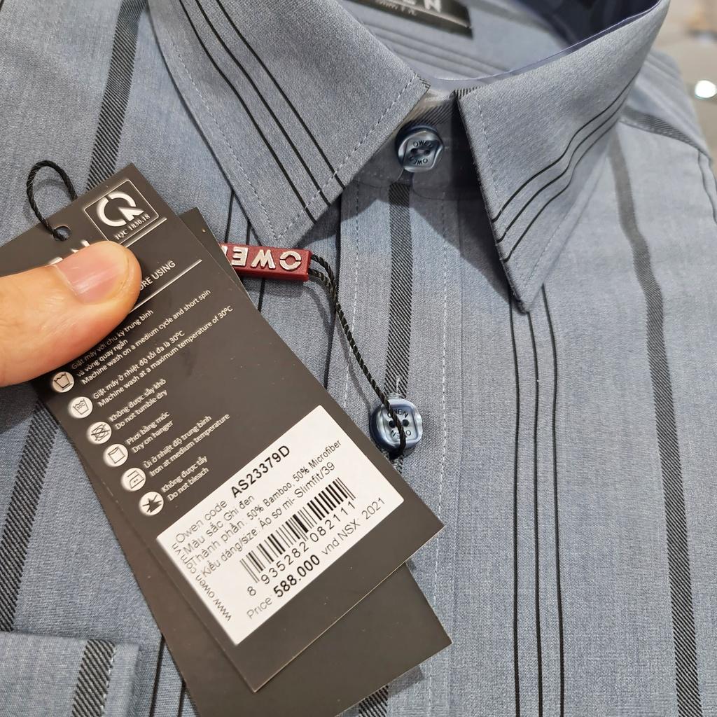 OWEN - Áo sơ mi nam dài tay dáng Slimfit sợi Tre Mã AS23379D