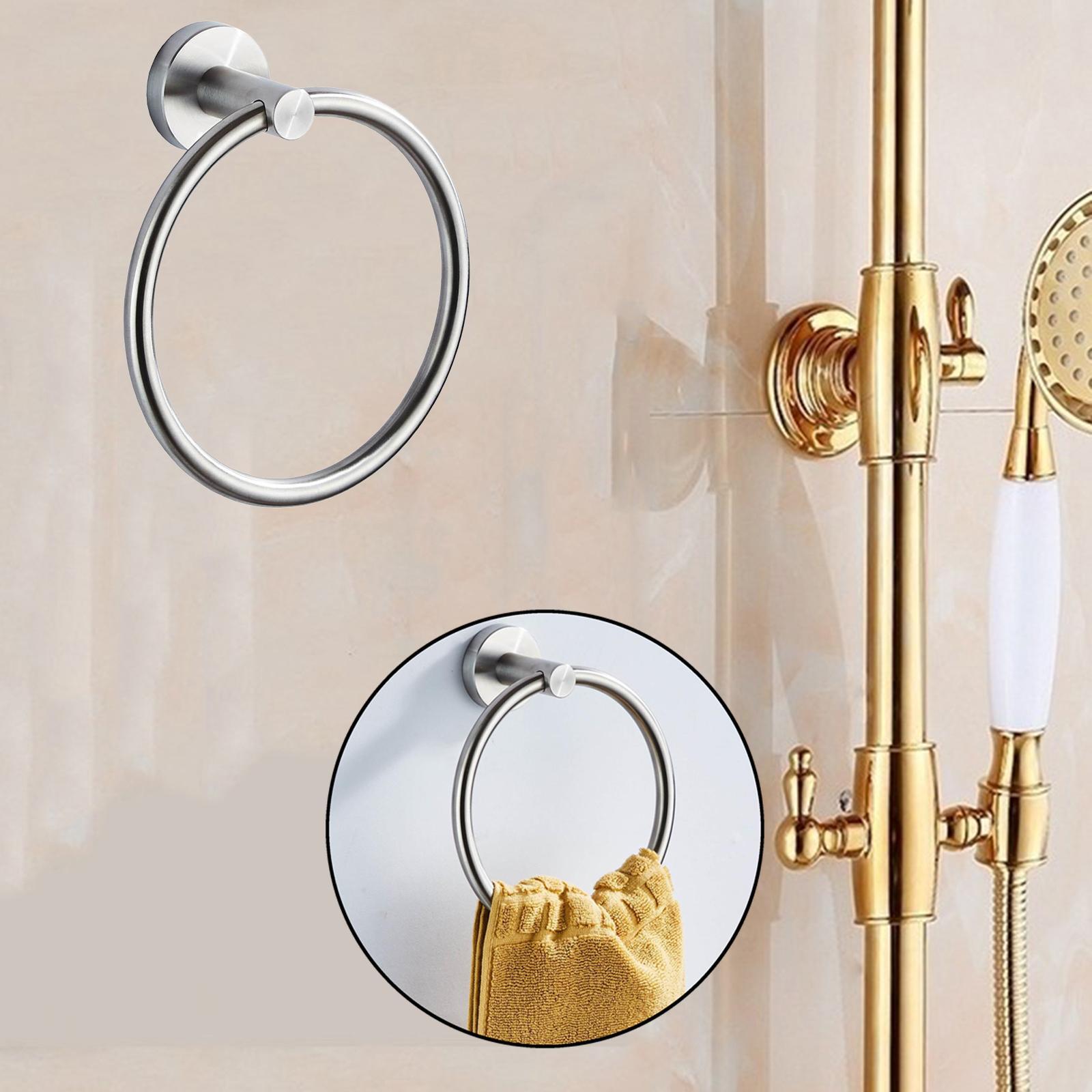 Hand Towel Rings Bathroom Round Towel Rack Holder Wall Mounted Circle Hanger