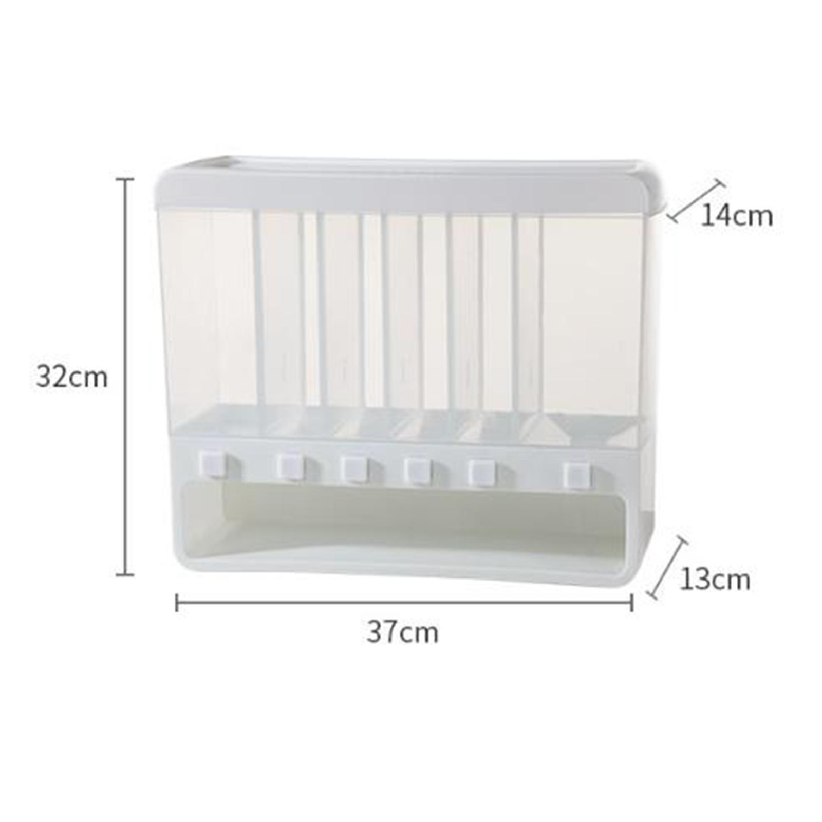 6 Grid Dry Food Dispenser Food Container Rice Dispenser for Countertop Cupboard Cabinet