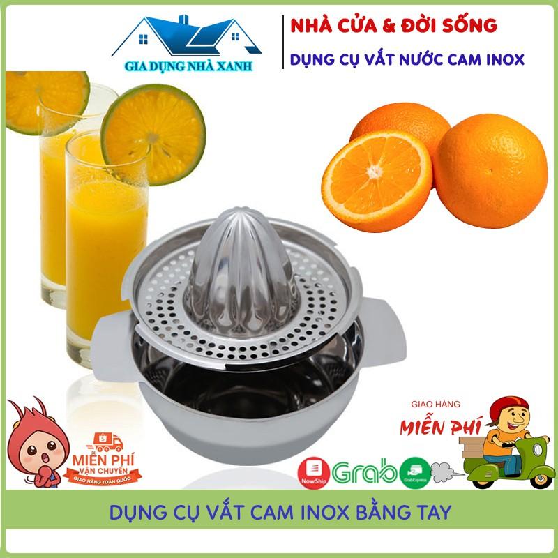 Dụng Cụ Vắt Cam Inox Tiện Dụng Tại Nhà, Nắp Vắt Cam Nhựa Việt Nhật Kèm Khay Đựng Nước Vắt