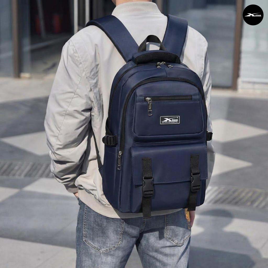 Balo Đi Học Nam Nữ Xbags Dark Blue XB 3202 - Balo Thời Trang Cao Cấp, Vải Polyester Chống Nước, Ngăn Chứa Rộng Đựng Laptop 15.6 Inch